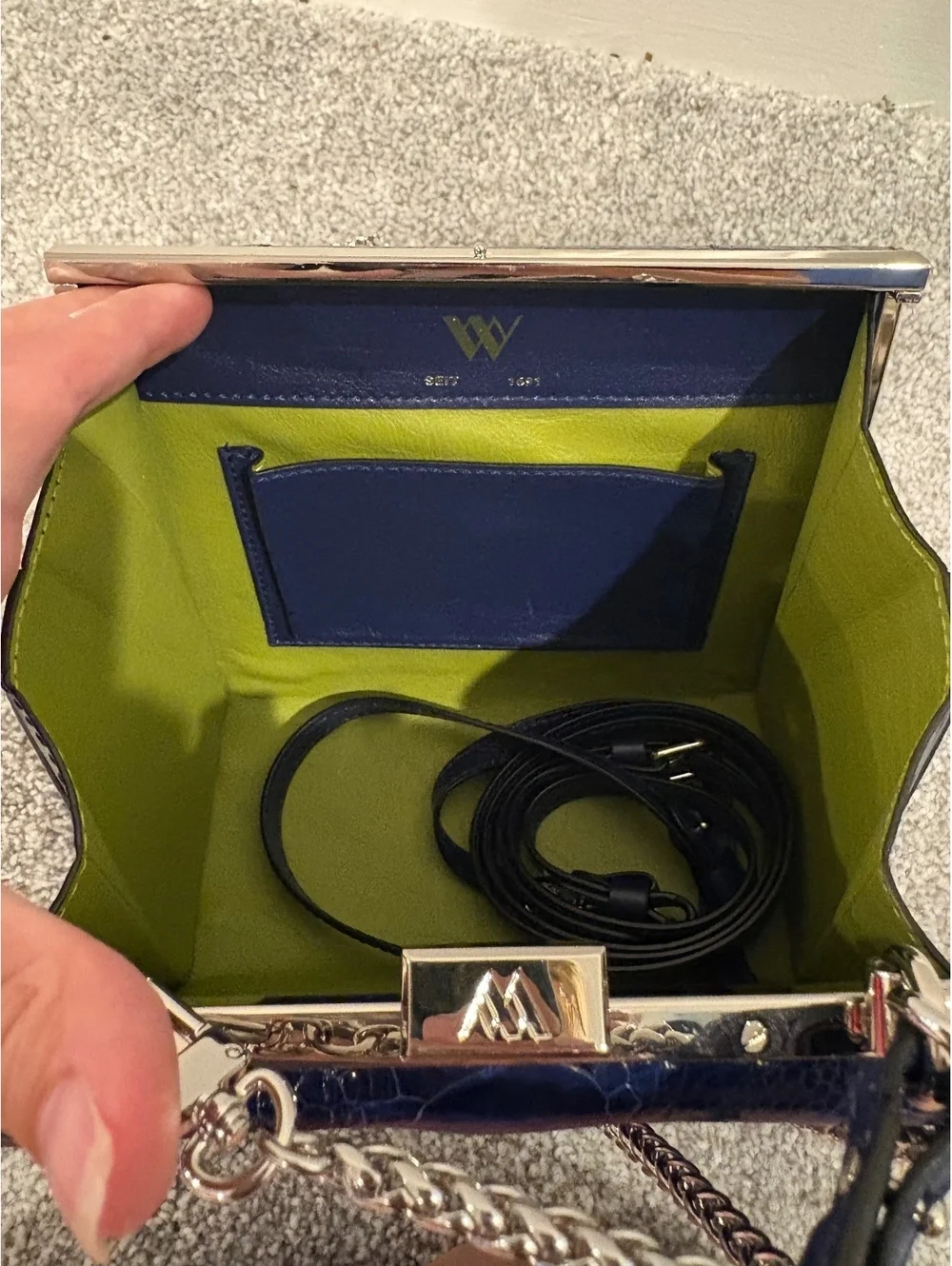 Winklmayr Sophie Blue Ostrich Leather Bag